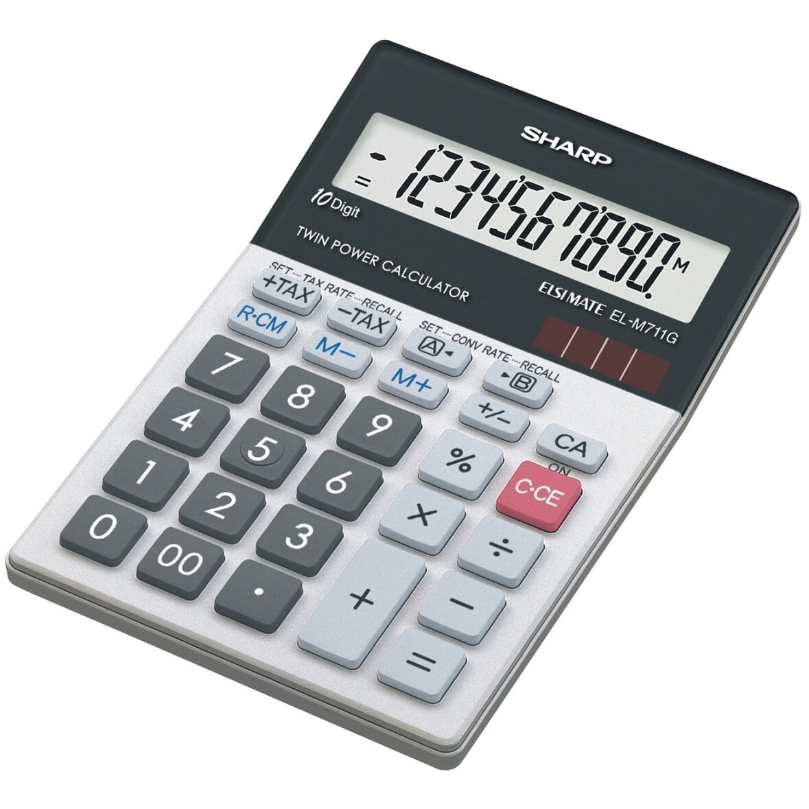 Tischrechner EL-M711 G 10-stellig Batterie/Solar-Betrieb weiß Packung mit 10 Stück
