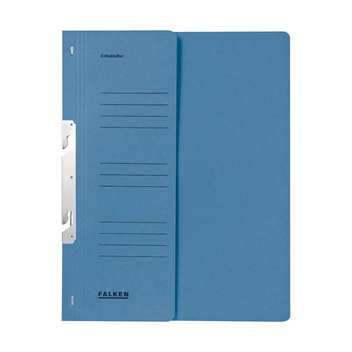 Falken 80003999 50x Einhakhefter für DIN A4, 250g/m2 Manila-RC-Krt., 1/2 Vorderd., kaufm. Heftung - Blau