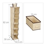 thumbnail of Relaxdays Hängeregal Stoff, Hängeaufbewahrung, 6 Fächer, 2 Schübe, für Kleiderschrank, HBT: ca. 82x14,5x30 cm, beige