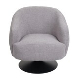 thumbnail of Lounge-Sessel HWC-J76, Cocktailsessel Sessel drehbar, Bouclé Stoff Metall ~ hellgrau