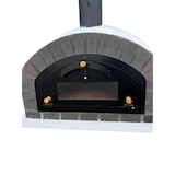 thumbnail of Forno de 100cm em cimento, com tijolo cinza, com porta em ferro com vidro - ARTICIMENTOS