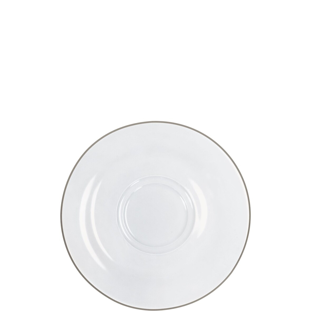 KAHLA 573516A69981C Pronto Line Untertasse 16 cm Line warm gray | Unterteller mit taupe Linie aus Porzellan