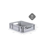 thumbnail of PROREGAL SuperSparSet 16x Eurobox NextGen Economy mit Scharnierdeckel & schwarzen Verschlüssen, Griffe offen, HxBxT 12x30x40cm, 11L, Eurobehälter, Box