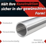 thumbnail of PRIOstahl Aluminiumrohr Rundrohr 1 Stück Ø:60mm x 2mm Länge: 2000mm aus Aluminium (en aw 6063 t6)