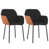 thumbnail of vidaXL Eetkamerstoelen 2 st stof en kunstleer zwart