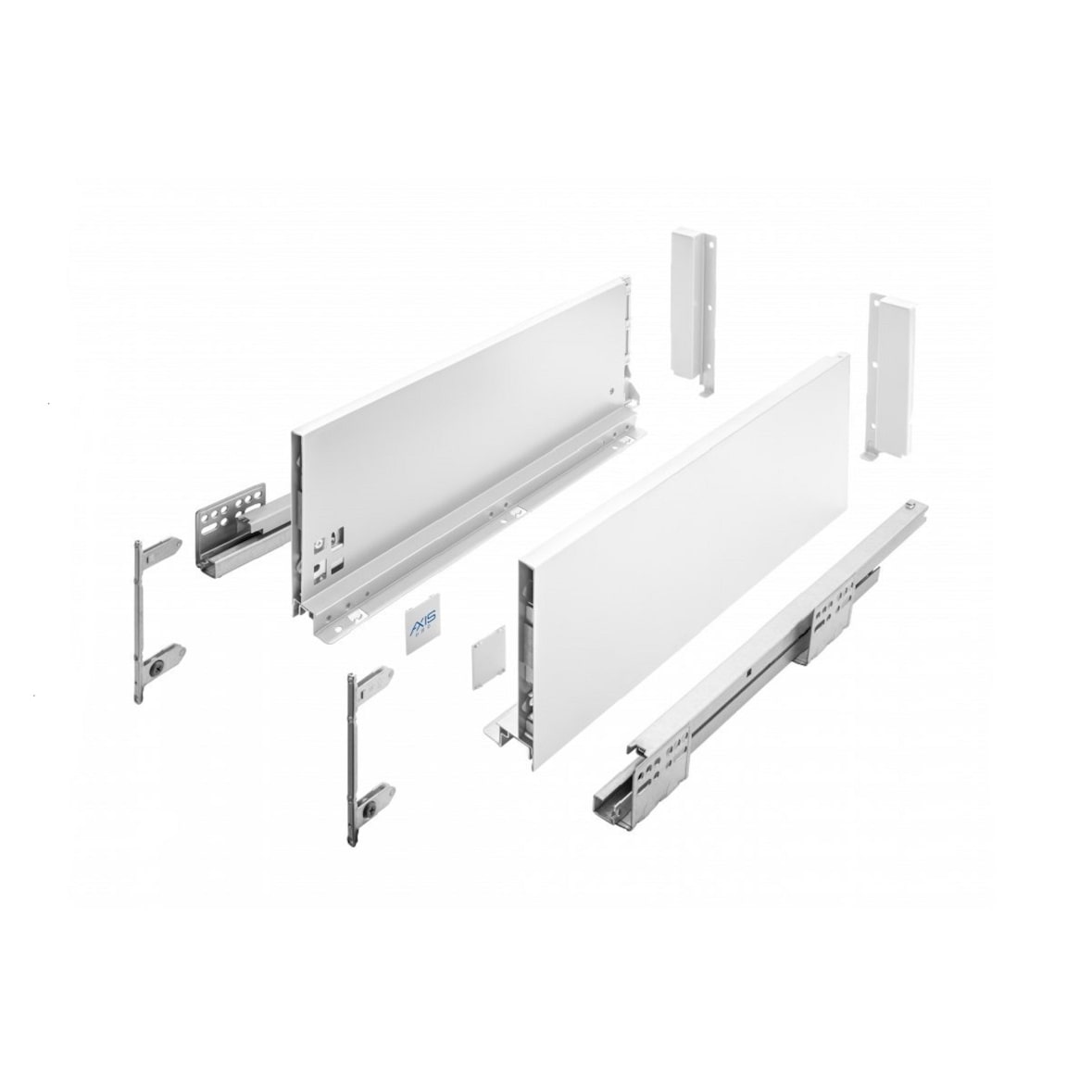 Schubladensystem Weiß Unterflurführungen Soft Close Schubkasten-Set 300mm 168mm