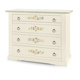 thumbnail of shopinnovativo -Comò 4 cassetti in stile arte povera in legno massello e mdf con rifinitura in bianco lucido con decorato 115x50x90 H