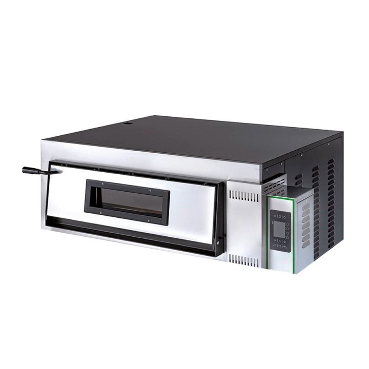 Forno pizza elettrico per 4 Pizze da 35 cm, 1 camera cottura da cm.72x72x14h interamente in refrattario, temp.da +50° a +500 °C, V.400/3 - mod.FMD4/T