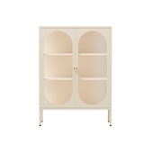thumbnail of Modern 2-deurs dressoir 80 cm in metaal en ecru glas
