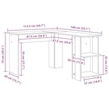 thumbnail of Bureau d'angle avec étagère Bois Ancien 140 x 113,5 x 75 cm Modèle Solaris Évasion