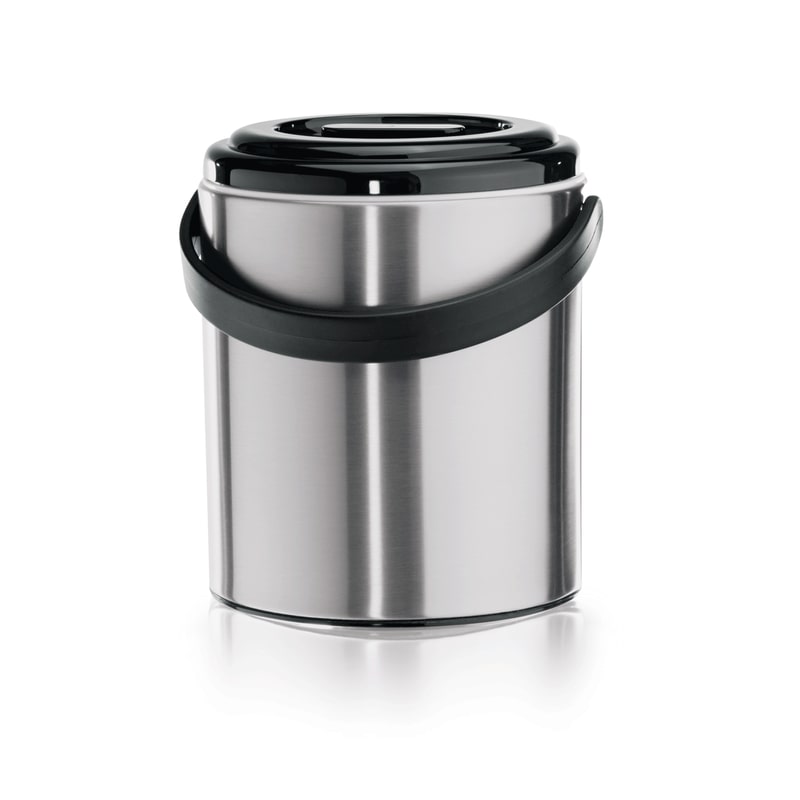 6x Eiseimer Mit Kunststoffzange und perforiertem Einsatz 1,6 l, Edelstahl silber