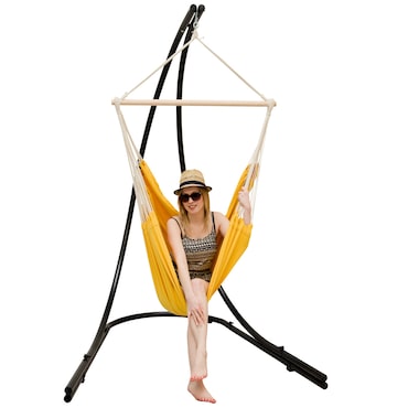 Soporte Silla Colgante con XXL Sillón 360° Hamaca Asiento Columpio Amarillo