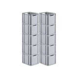 thumbnail of PROREGAL SuperSparSet 10x Eurobox NextGen Economy mit Scharnierdeckel & roten Verschlüssen, Griffe offen, HxBxT 32x30x40cm, 30L, Eurobehälter, Box