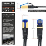 thumbnail of Primewire Flachbandpatchkabel CAT 8 mit Baumwollummantelung - Gigabit Ethernet LAN Kabel - 40 Gbit/s - S/FTP PIMF Schirmung - Netzwerkkabel - 15m