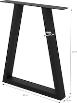 thumbnail of ECD Germany Tischbeine 2er Set Trapez 60x72 cm Schwarz | Stahl pulverbeschichtet, Industrial Tischkufen Tischgestell Esstisch