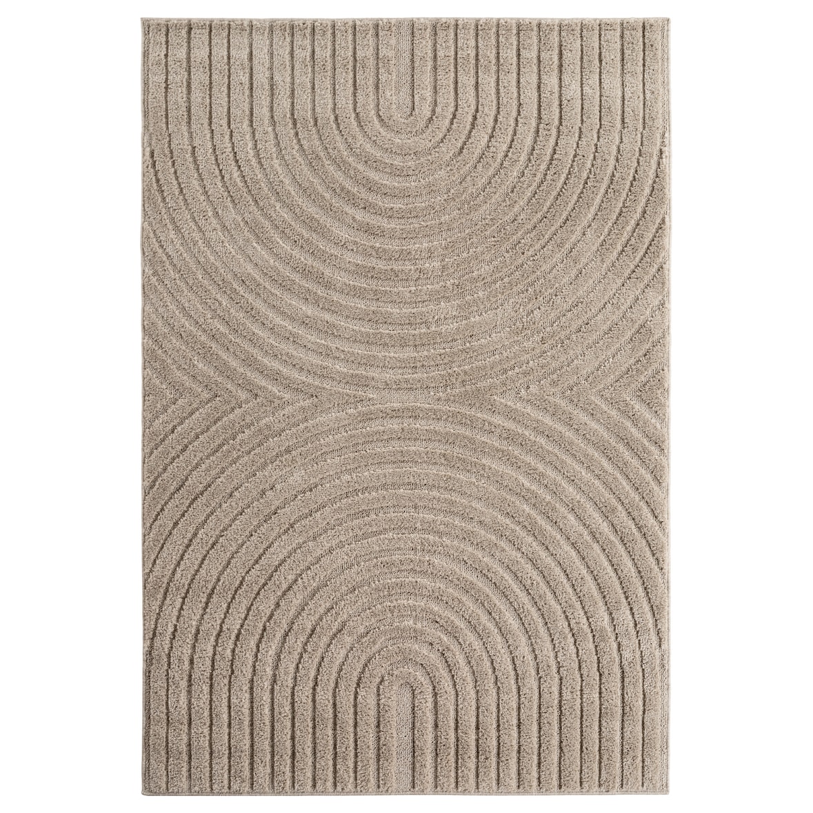 Carpetsale24 Teppich Läufer 80x250 cm Beige Hochflor Skandi Boho Design Hoch-Tief Effekt Weicher Flauschig Pflegeleicht für Schlafzimmer, Flur
