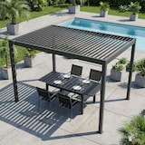 thumbnail of CRO Pergola bioclimatica rettangolare in alluminio con lamelle orientabili manualmente - color antracite - misure: 390x300 h. 250 cm