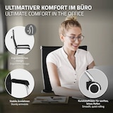 thumbnail of ML-Design Bürostuhl Schwarz Kunstleder ergonomisch, höhenverstellbar, Wippfunktion, Drehstuhl mit Armlehnen & Rollen