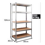 thumbnail of Estante Metálica Galvanizada DASCK, 5 Prateleiras, 875 kg (180 x 90 x 40 cm)