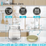 thumbnail of 20er Set Glasgefäße 100 ml mit Deckel - Leere Gläser für Marmelade, Honig und Konserven