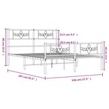 thumbnail of vidaXL Bedframe met hoofd- en voeteneinde metaal wit 140x200 cm