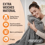 thumbnail of Monzana Heizdecke 180x130cm Teddy Fleece Grau 120W Timer Waschbar Überhitzungsschutz