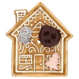 thumbnail of Lebkuchenhaus Teller mit Schornstein Steingut hellbraun Servier-Platte Kekse