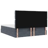 thumbnail of vidaXL Ottoman-Bett mit Matratzen Dunkelgrau 200x200 cm Samt