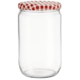 thumbnail of Confituurpot Jampot Inmaakpot met geruite schroefdeksel van 720 ml – 8.5 x 8.5 x 15 cm - 6 stuks