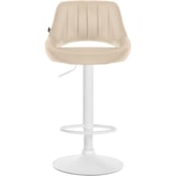 thumbnail of Décoshop26 - Verstelbare barkruk/kinderstoel x1 in crèmekleurig PVC met opengewerkte rugleuning en witte metalen voet 10_0006594