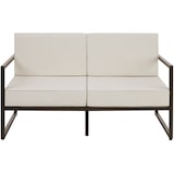 thumbnail of tectake Sofá lounge de jardim COMOSA, 2 lugares com acolchoado grosso  Castanho/Bege