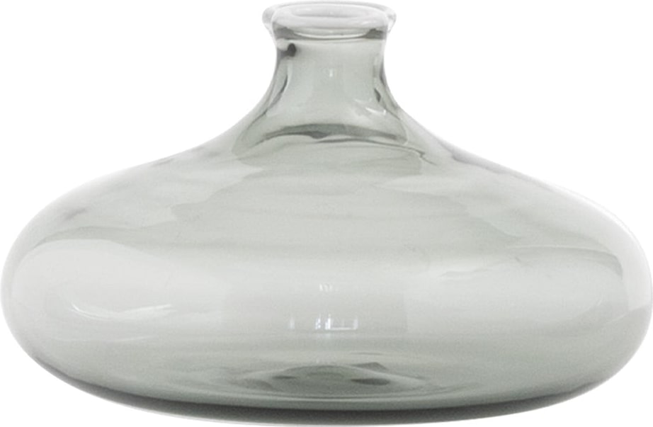 Handgefertigte Un Fiore Vase aus mundgeblasenem Borosilikatglas, graue Farbe, 19 cl, elegantes Möbelstück für Tische und moderne Interieurs