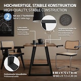 thumbnail of ECD Germany Tischbeine 2er Set Trapez 60x72 cm Schwarz | Stahl pulverbeschichtet, Industrial Tischkufen Tischgestell Esstisch