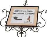 thumbnail of Biscottini Werbedisplay aus Eisen - Verstellbarer Menühalter - Informationsträger - Eisen Staffelei - Boden Menühalter