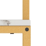 thumbnail of COSTWAY Beistelltisch mit Rollen, 3-stufiger Sofatisch, Marmoroptik, Couchtisch, Weiß + Gold