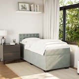 thumbnail of vidaXL Boxspringbett mit Matratze Hellgrau 80x200 cm Samt