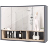 thumbnail of HOMCOM Specchiera Bagno a 3 Ante con Armadietto 80x20x60 cm Grigio