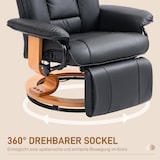 thumbnail of Relaxsessel Fernsehsessel drehbar Schwarz 88x78x103 cm mit Liegefunktion bis 135 Grad Fußstütze Kunstleder Belastbar bis 150 kg