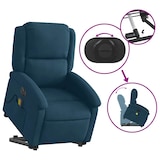 thumbnail of vidaXL Massagesessel mit Aufstehhilfe Elektrisch Blau Samt