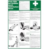 thumbnail of Aushang - Erste Hilfe bei Unfällen durch elektrischen Strom - klassische Darstellung - 410x595x1.5 mm Kunststoff