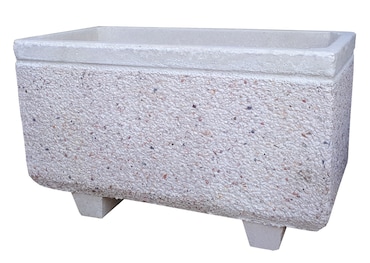 Jardinière en béton et marbre - 60x30x34cm