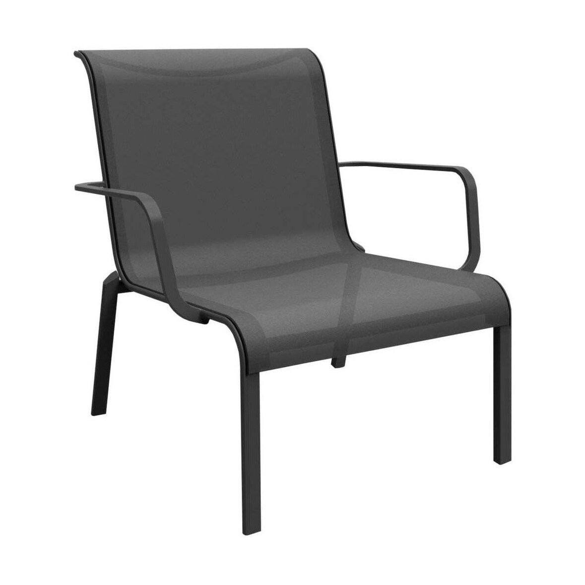 Fauteuil lounge pour l'extérieur en aluminium Cauro Graphite, Gris Océo By Proloisirs