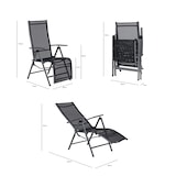 thumbnail of aro verstellbarer Liegestuhl/Relaxsessel klappbar, Stahl/Textilen-Bespannung, schwarz
