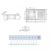 thumbnail of Fregadero Industrial de Acero INOX con escurridor Derecha y desagüe - 10060
