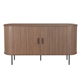 thumbnail of 140 cm notenhouten melamine en stalen dressoir