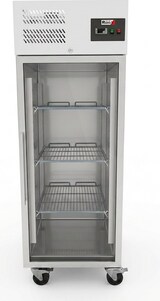 thumbnail of Romux® Gefrierschrank mit 1 Türen Glastüren 74 cm mit Umluftkühlung | Gastro Gefrierschrank aus Edelstahl mit 650 L Kapazität - 3 Einlegeböden 580 W