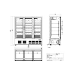 thumbnail of Polar 1156 liter negatieve koelvitrine met drievoudige deur