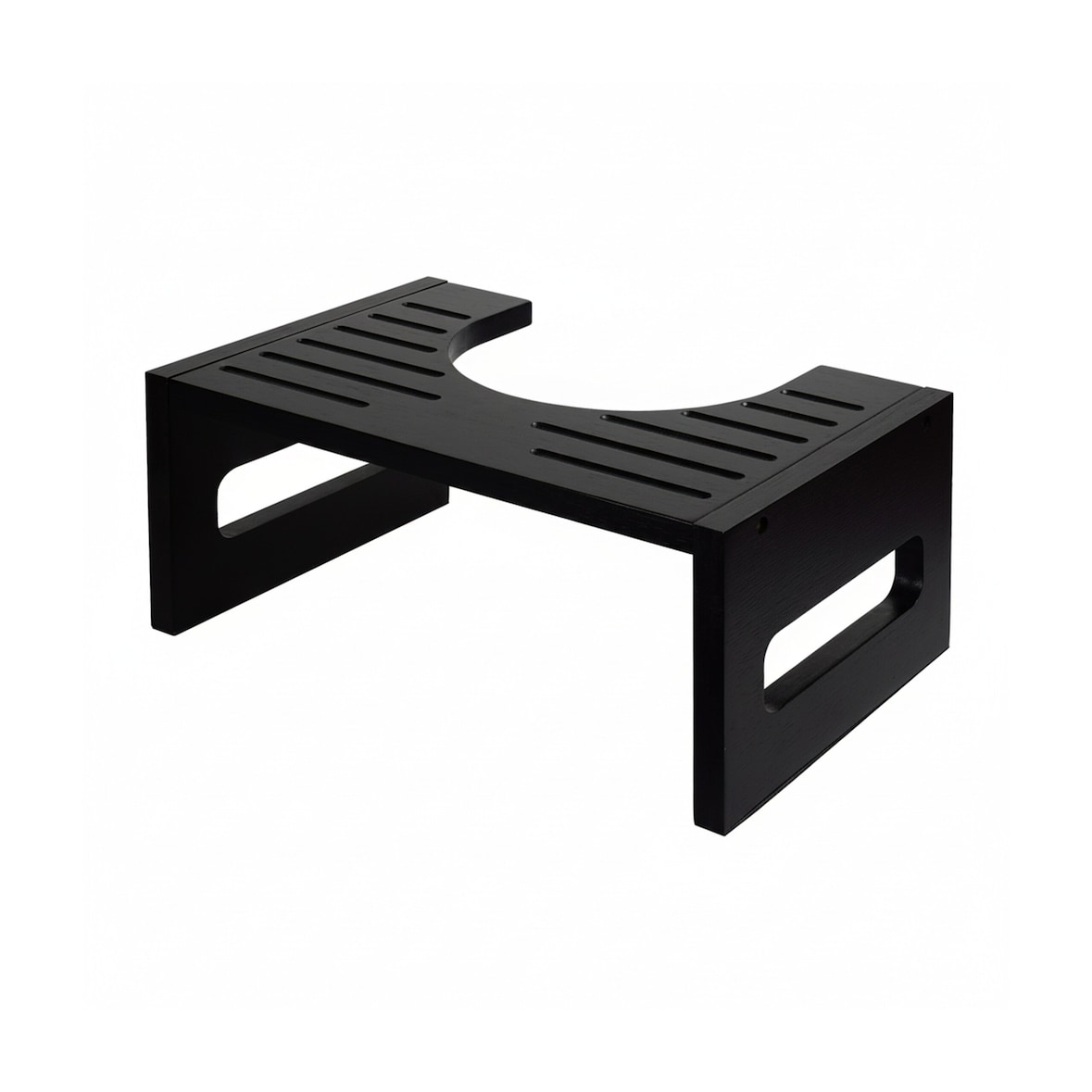 Relaxdays Toilettenhocker, Stuhlgang Unterstützung, WC Hocker für Erwachsene, Bambus, HBT: 18,5 x 43,5 x 28 cm, schwarz