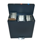 thumbnail of DutchDesign RecycloKick 3 pedaalemmer aluminium 3 × 34 liter L 738 x B 460 x H 698 mm– grafietgrijs