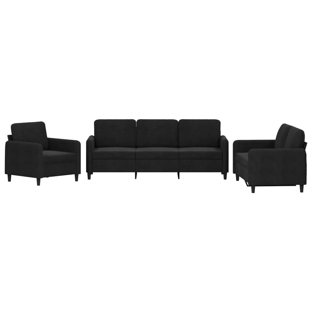 Ensemble de canapés 3 pcs noir velours Modèle Nova Signature